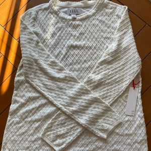 Elle brand sweater. Ivory with gold accent thread throughout